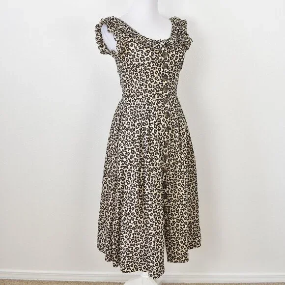 Sea New York Lottie Leopard Midi Dress - 0 - Picture 10 of 11